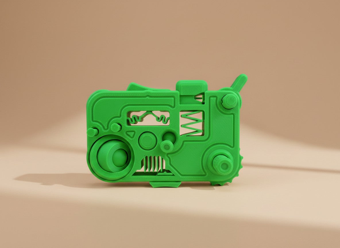 Juguete antiestrés Illa Home RO de color verde con 12 mecanismos táctiles, fabricado en material PLA y PETG.